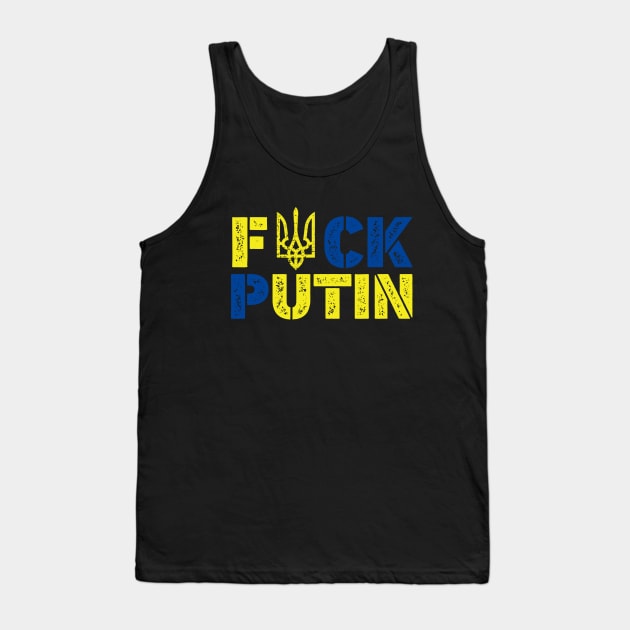 Puck Futin, I Stand With Ukraine Tank Top by UniqueBoutiqueTheArt